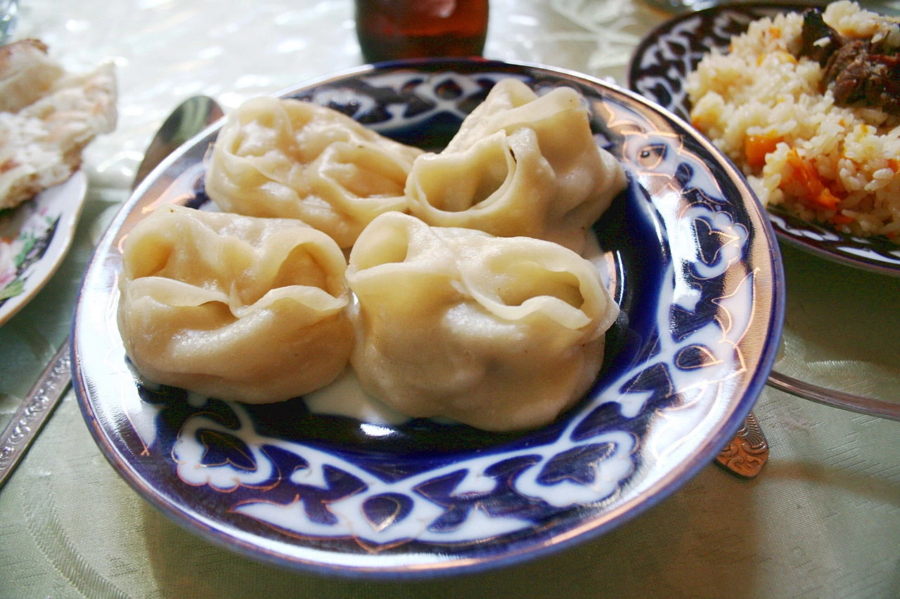 Uzbek steamed manti, a contemporary serving.